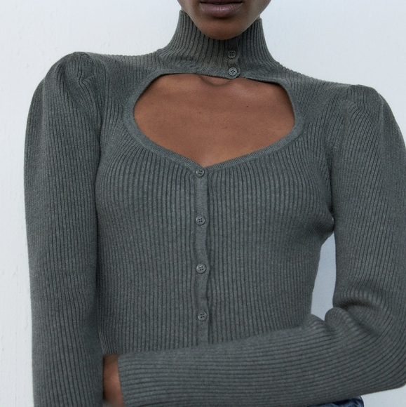 ZARA | Bloggers Fave Puff Sleeve Cut Out Sweater - Picture 12 of 16